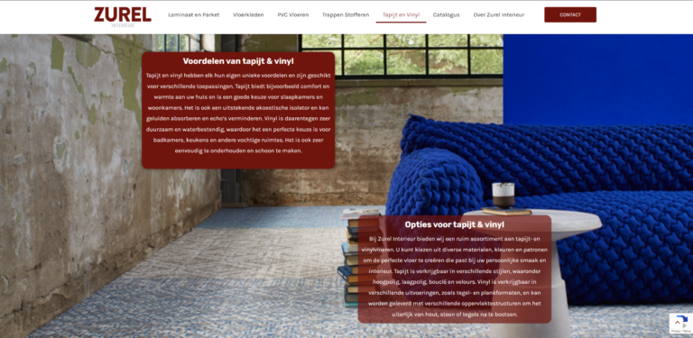 Designconcept voor de website van Zurel Interieur