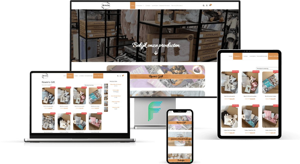 Webshop van Rewin Bedankjes op desktop, laptop, tablet en mobiel