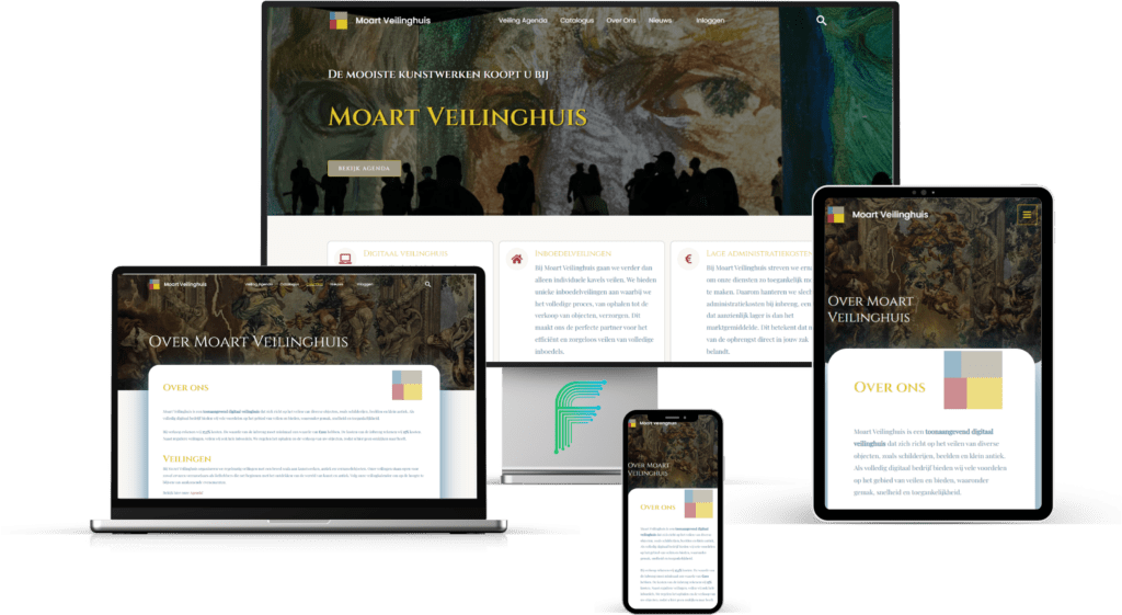 Veilingsite van Moart Veilinghuis op desktop, laptop, tablet en mobiel